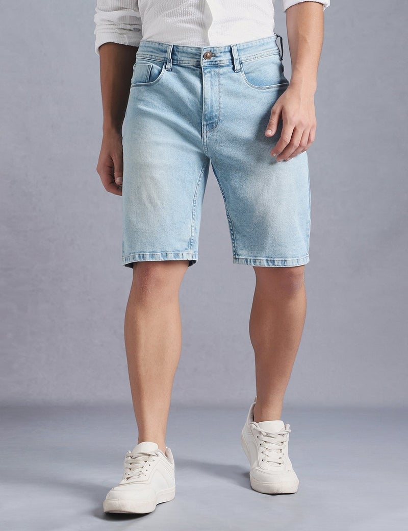 inkd شورتات جينز للرجال - متوسطة الارتفاع | قطن غني | التركيب المنتظم - Image 1